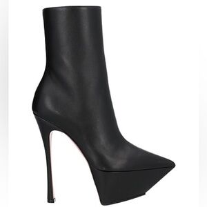 Amina Muaddi Yigit Zip Platform Stiletto Booties – Black, Size 36 (6)
